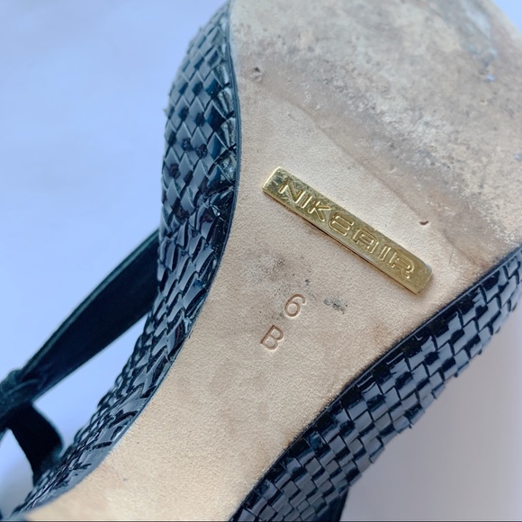 Cole Haan // Black Suede Criss Cross Woven Wedge Heels 6 - Picture 9 of 9